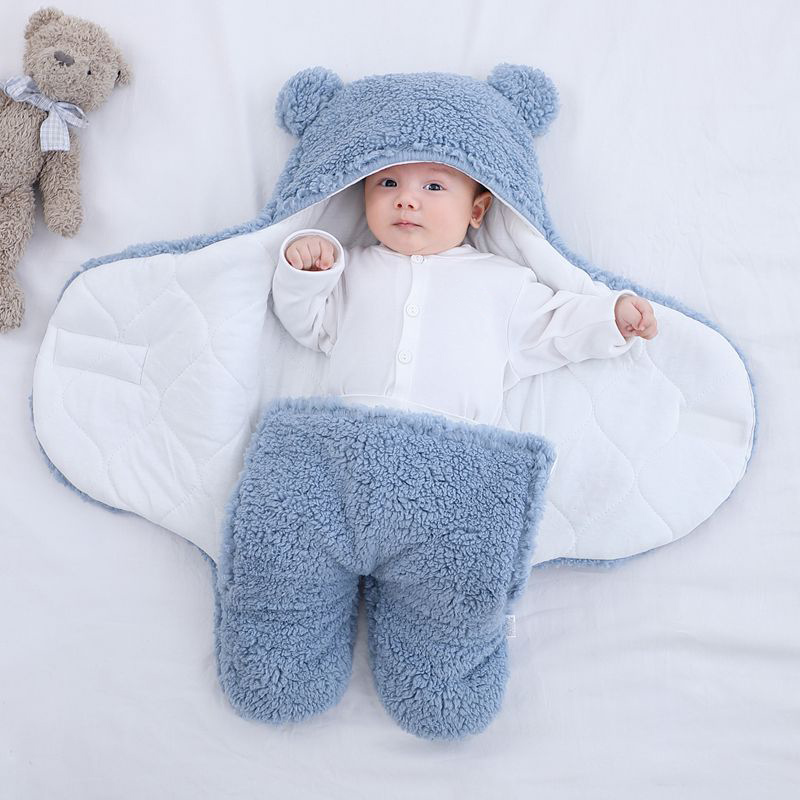 BearSwaddle Winter Baby Hooded Blanket Wrap