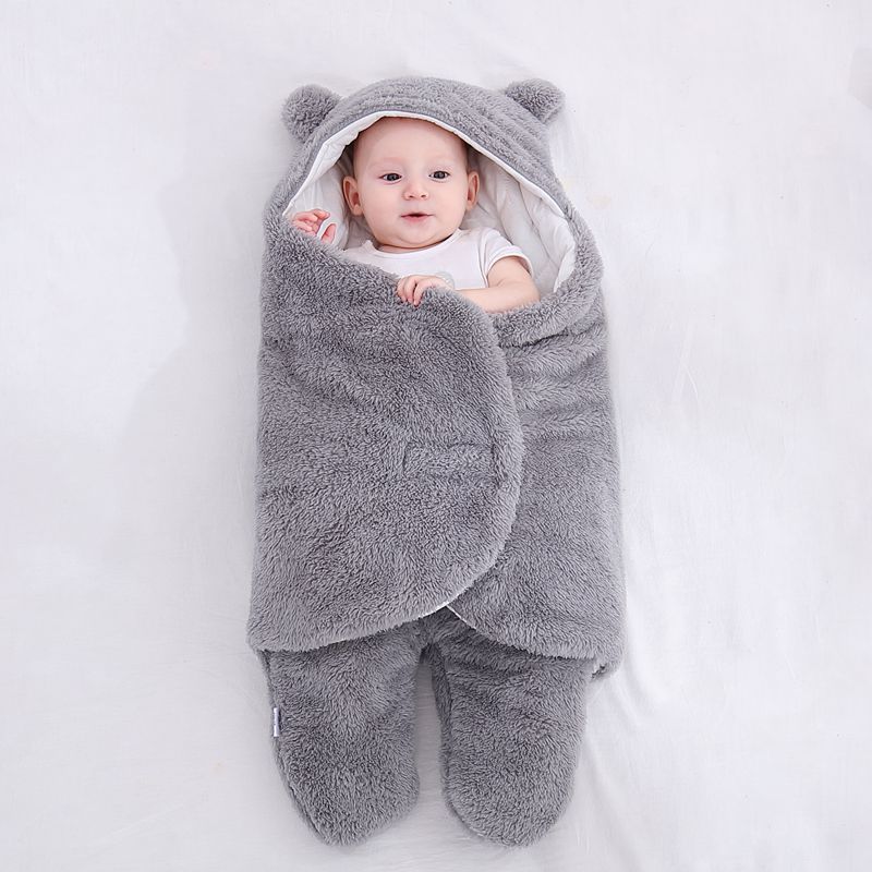 BearSwaddle Winter Baby Hooded Blanket Wrap