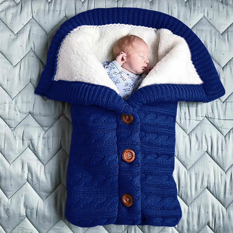 Extra Large Baby Winter Knit Swaddle Sleeping Bag with Buttons