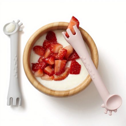 Soft Grey & Pink Fork & Spoon Set - Image 3